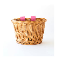 Load image into Gallery viewer, Beep Kids Wicker Bike &amp; Scooter Baskets Pink, Blue &amp; Yellow
