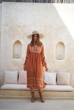 Load image into Gallery viewer, Lake Boho Midi Dress - Samsara Red Earth
