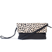 Load image into Gallery viewer, Lucie Bag/Clutch - Black/Thumbprint Hair
